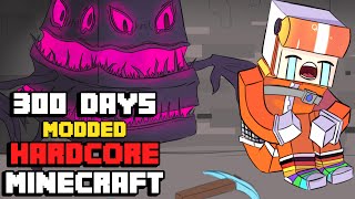 I Survived Hardcore Modded Minecraft For 300 Days using the largest modpack possible