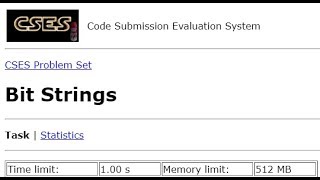 Bit Strings - CSES Introductory Problems #9