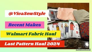 Sewing Vlog#3 New Look Butterick McCalls sewing Pattern Haul| Walmart & Thrift Fabric Haul| My makes