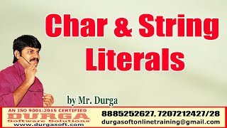 Java 11 Tutorials | Java Char & String Literals | by Durga Sir