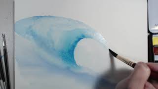 New Watercolors! Painting an ocean wave.