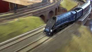 B.M.Rly.S: The HORNBY is, No.60007 'Sir Nigel Gresley', was running on OO Gauge Layout.