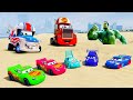 Lightning McQueen VS Police Cars - Car Sheriff Sally Carrera - Monster Trucks Police Chase