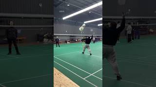 Japanese man plays badminton in a different way