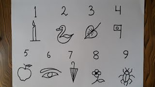 How to draw pictures from numbers 1 to 9
