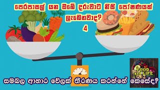 සමබල ආහාර වේලක් තීරණය කරන්නේ කෙසේද? / How to decide a balanced diet and portion size