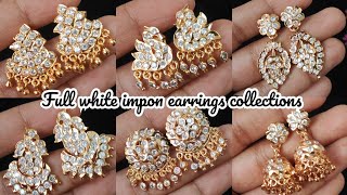 FULL WHITE IMPON EARRINGS COLLECTIONS||TO ORDER WHATSAPP-7305451406