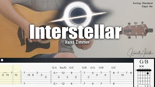 Interstellar - Hans Zimmer | Fingerstyle Guitar | TAB + Chords + Lyrics