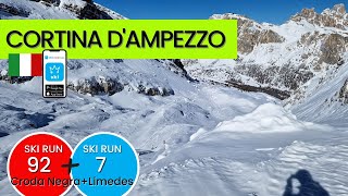 Cortina ďAmpezzo Italy / ski run 92+7 Croda Negra +Limedes - short video 55\