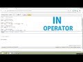 Oracle Tutorial - IN Operator