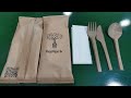 High speed Disposable cutlery fork spoon knife and napkin wrapping packaging machine