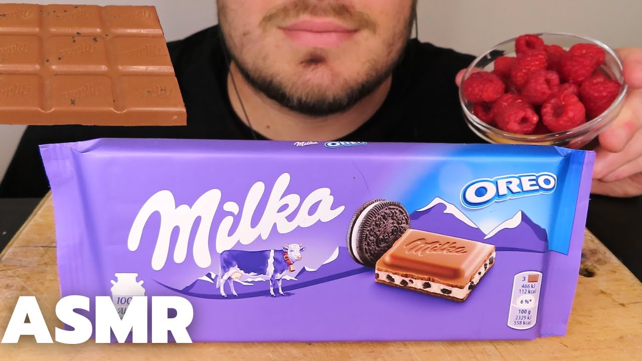 ASMR MILKA CHOCOLATE BAR *OREO* MUKBANG (FOOD ASMR EATING, NO TALKING ...