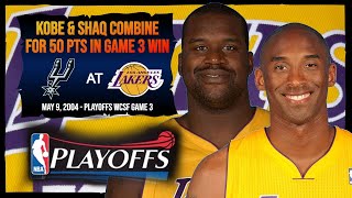 Kobe Bryant 22pts & Shaquille O'neal 28pts Highlights - Spurs at Lakers - 2004 WCSF G3
