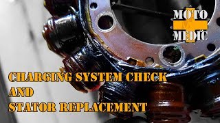 Motorcycle Charging System Check and Stator Replacement