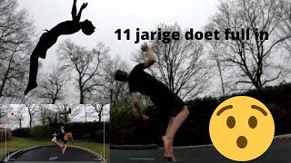 11 jarige doet full in 🤯🤯!! #trampoline #viral