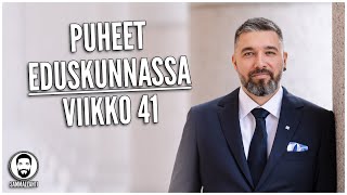 Puheet eduskunnassa VKO 41 - Työllisyys, työmarkkinauudistukset, rakennusala