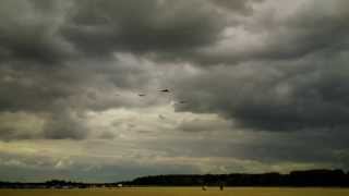 Avro Three Sisters - unique flypast Lancasters and Vulcan