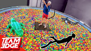 Shoot the Person Swimming in the Ball Pit!! | 10,000 Play Balls in a Pool!!