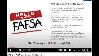 2023-24 FAFSA Application Step-by-Step Walkthrough