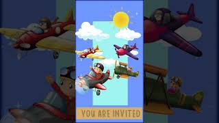 airplane birthday video invitation pilot party invitación cumpleaños Fiesta avión Aviones Aviador Pi