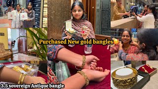 Vlog#49 💁‍♀️Antique gold bangles vaangiten🤩||Gold shopping vlog||Gold bangles #diml #goldshopping