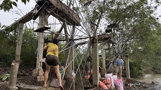 Restart the water wheel from the stream after the big flood - As expected, the water wheel ran