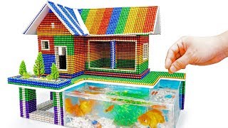 DIY - Build A Miniature Aquarium House Or Swimming Pool With Magnetic Balls (ASMR) - Magnet Balls