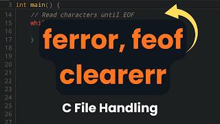 C File Handling Tutorial : ferror feof clearerr Functions Explained