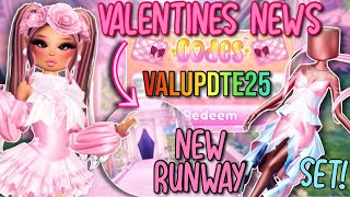 VALENTINES UPDATE NEWS! NEW RUNWAY, CODES, VAL SET, AND MORE | Roblox Dress To Impress