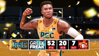 GIANNIS ANTETOKOUNMPO BUILD is UNSTOPPABLE AGAINST REC PLAYERS in NBA 2K24