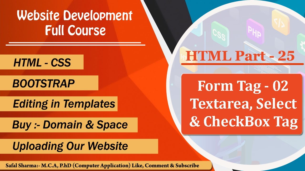 Form Tag - Checkbox, Textarea & Select (Part - 02) || HTML Part - 25 ...