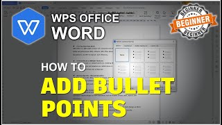 WPS Office How To Add Bullet Points Tutorial