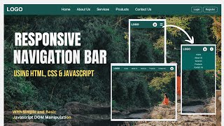 How to Create Responsive Navigation Bar Using HTML, CSS, & JavaScript | Navbar With Login | In Hindi