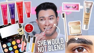 TESTING NEW VIRAL OVER HYPED MAKEUP! Spongebob Collection, ELF Jelly, Maybelline, Etc!
