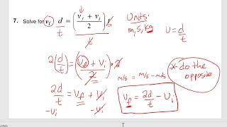 Physics 20 - Manipulating kinematics formulas