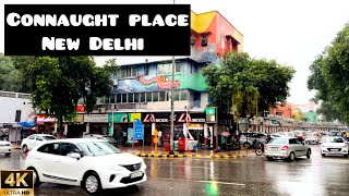 Walking And Exploring - Rain Walk In Connaught Place (CP)Rajiv Chowk New Delhi India 🇮🇳 4K HDR Video