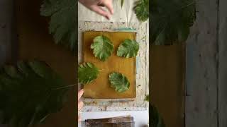 Gelli printing with leaves.
