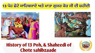 13 poh History!  ChoteSahibzade! 13 ਪੋਹ ਦਾ ਇਤਿਹਾਸ! ਮਾਤਾ ਜੀ ਅਤੇ ਛੋਟੇ ਸਾਹਿਬਜਾਦਿਆਂ ਦੀ ਸ਼ਹੀਦੀ