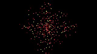 EXPLOSI2.BAS - GW-BASIC, colored particle explosion #2