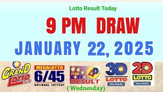 Lotto Result Today 9pm draw January 22, 2025 Swertres Ez2 Pcso