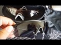 cleaning the oakley sliver f with nanoclear hydrophobic.