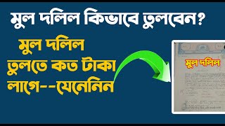 মুল দলিল তুলতে কতটাকা লাগে?মুল দলিল কিভাবে তুলবেন?