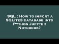 SQL : How to import a SQLite3 database into Python Jupyter Notebook?