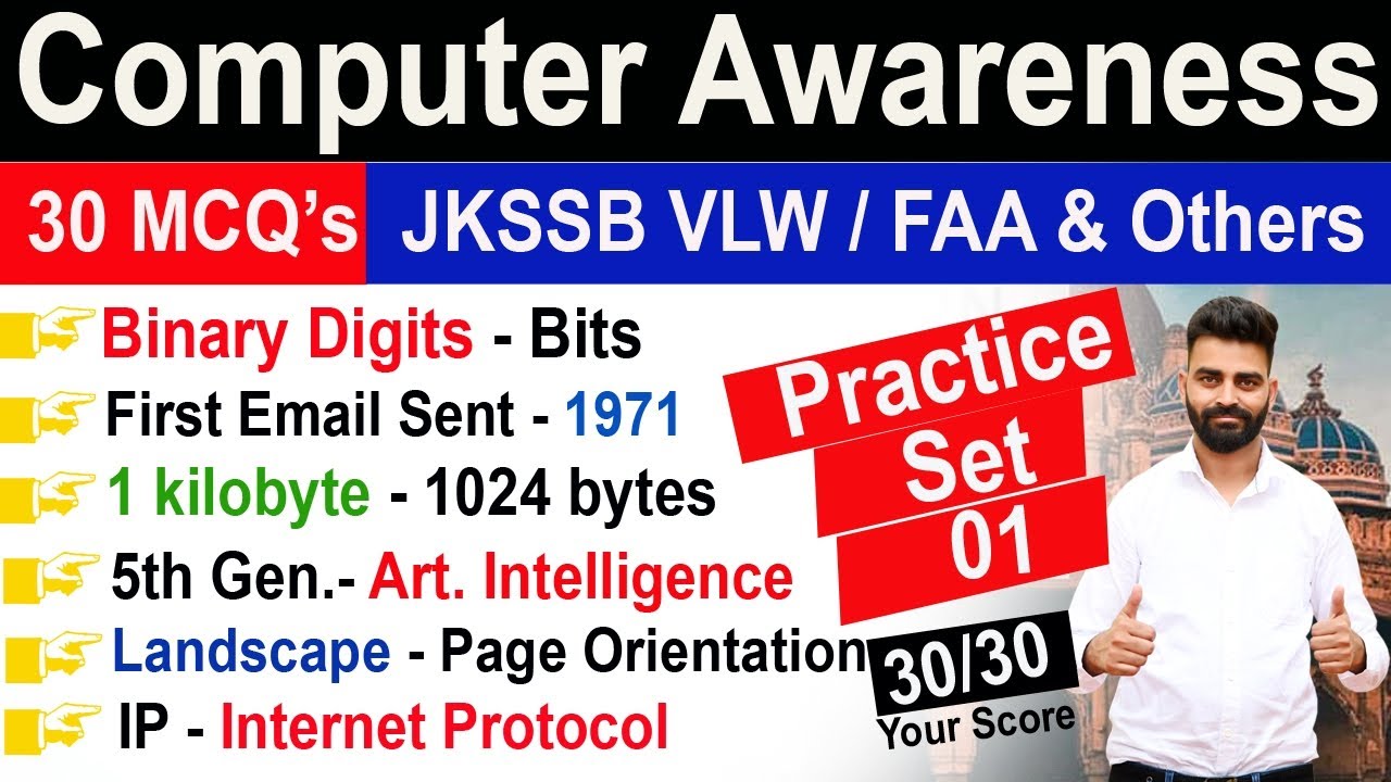 Computer Awareness L Top 30 MCQs L Set - 01 L JKSSB VLW L FAA L ...