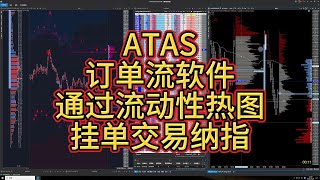 ATAS订单流软件通过流动性热图挂单交易纳指