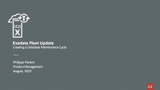 Creating a Database Maintenance Cycle with Exadata Fleet Update