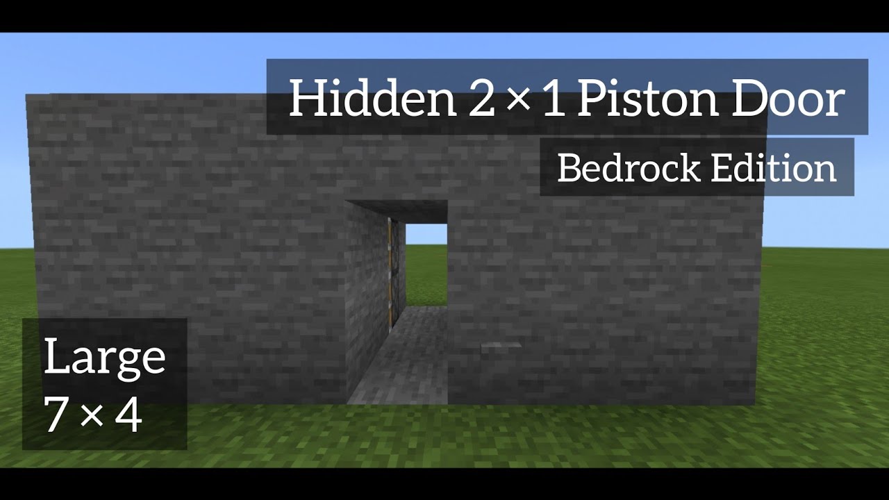 Hidden 2x1 Sticky Piston Door In Minecraft Bedrock Edition - YouTube