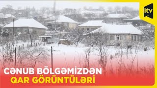 Ağ örpəyə bürünən Masallının qar mənzərəsi