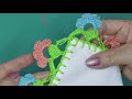 🌈puntilla sencilla y facil a crochet🧵orilla tejida muy rapida de flores 💥 numero 47