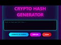 Create Crypto Hash Generator in HTML, CSS & JavaScript | Full Project Tutorial 2026